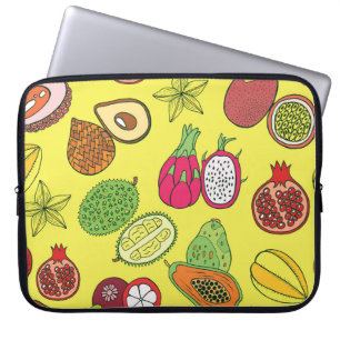 Housse Pour Ordinateur Portable Fruits exotiques tropicaux Motif à main