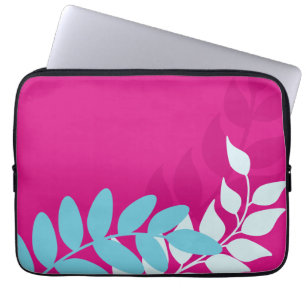 Housse Pour Ordinateur Portable Fuchsia et Blue Mod Vines