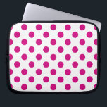Housse Pour Ordinateur Portable Fuchsia polka<br><div class="desc">Fuchsia and white polka dots</div>