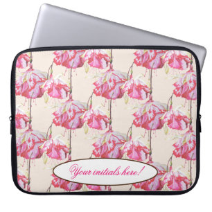 Housse Pour Ordinateur Portable Fuchsias exotiques sur un tamis d'ordinateur porta