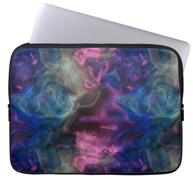 Housse Pour Ordinateur Portable fumée rose et bleue abstraite (Devant)