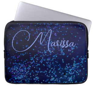 Housse Pour Ordinateur Portable Fun Chic Personnalisé Confetti Bleu