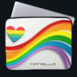 Housse Pour Ordinateur Portable Fun Modern LGBT Pride Rainbow Nom personnalisé<br><div class="desc">Ce design moderne présente un coeur arc-en-ciel coloré et une vague de bandes de papier arc-en-ciel. Votre nom personnalisé est ci-dessous. Personnalisez en modifiant le texte dans la zone de texte fournie. #lgbt #pride #lesbian #gay #personalized #personalizepresents #lgbtcadeaux #heart #love #loveislove #equalitès #transgenre #electronics #cadeaux #cadeaux #laptopsleeves #officesfournitures #fournitures #fournitures...</div>