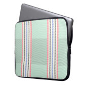 Housse Pour Ordinateur Portable Funda con franjas en verde (devant gauche)