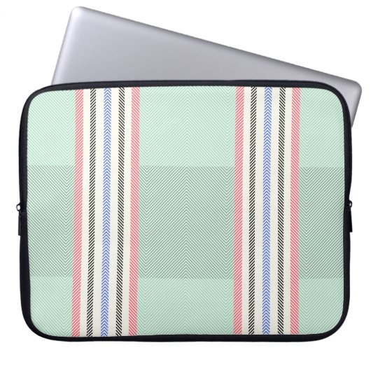 Housse Pour Ordinateur Portable Funda con franjas en verde (Devant)