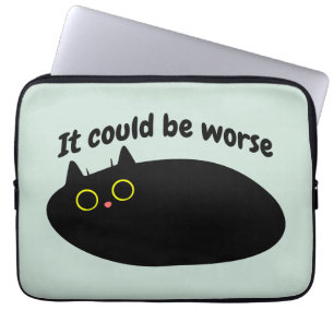 Housse Pour Ordinateur Portable Funny chat noir, citation de chat sarcastique, opt