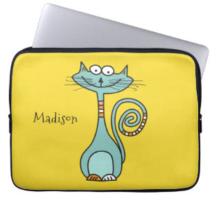 Housse Pour Ordinateur Portable Funny Chat personnalisé nom et couleur des manches