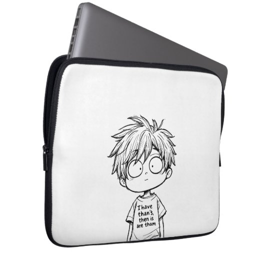 Housse Pour Ordinateur Portable Funny Chibi Anime Boy Electronics Bag (Devant droit)
