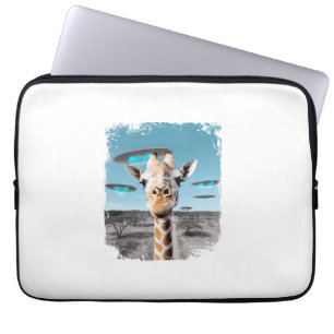 Housse Pour Ordinateur Portable Funny Giraffe Afrique Savannah Selfie avec Alien U