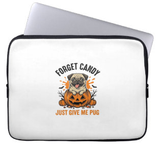 Housse Pour Ordinateur Portable Funny Halloween Pug Forget Candy Conception de T-s
