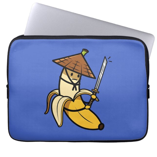 Housse Pour Ordinateur Portable Funny Samurai Banana Ronin Cartoon Illustration (Devant)