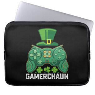 Housse Pour Ordinateur Portable Gamerchaun Gamer Jeux de jeu Saint Patrick's Day