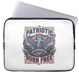 Housse Pour Ordinateur Portable Gardien de la route en acier patriotique Biker Rou