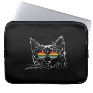 Housse Pour Ordinateur Portable Gay pride de chat LGBT Lunettes de soleil arc-en-c