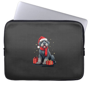 Housse Pour Ordinateur Portable Géant Schnauzer chien Noël Fêtes Vacances Sant