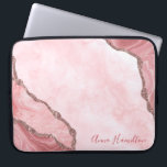 Housse Pour Ordinateur Portable Géode d'âge moderne Blush Pink Or<br><div class="desc">Manche portable Blush Pink Or Agate Geode</div>