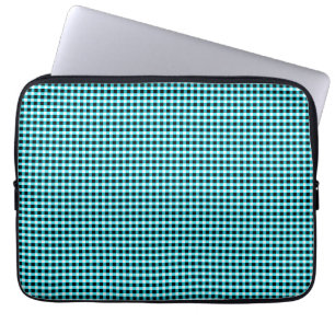 Housse Pour Ordinateur Portable Géométrie de l'encre et de l'aqua : Aqua et Noir v