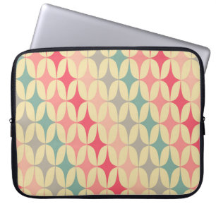 Housse Pour Ordinateur Portable Géométrique rétro : Motif Vintage diagonal.