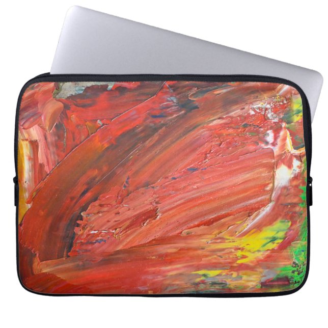 Housse Pour Ordinateur Portable Geste Vertical Abstrait en Rouge (Devant)