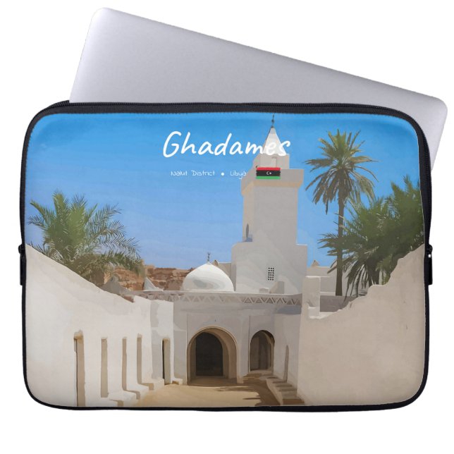 Housse Pour Ordinateur Portable Ghadamès, Libye - Mosquée Blanche (Devant)