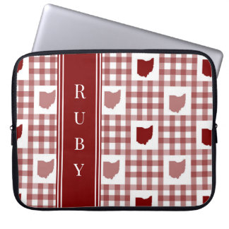 Housse Pour Ordinateur Portable Gingham Rouge Ohio
