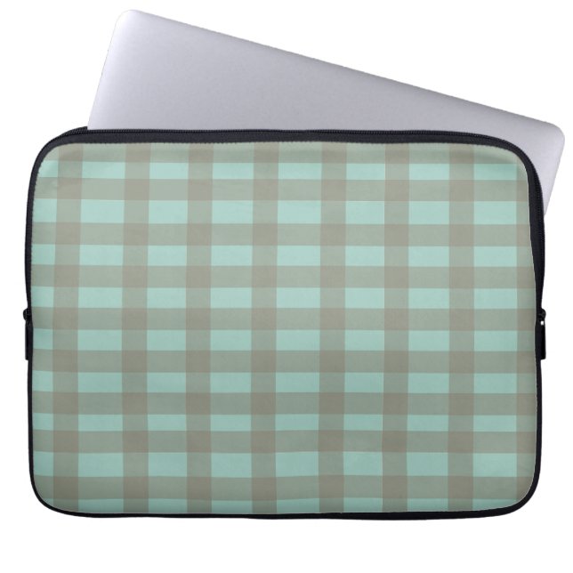 Housse Pour Ordinateur Portable Gingham vert (Devant)