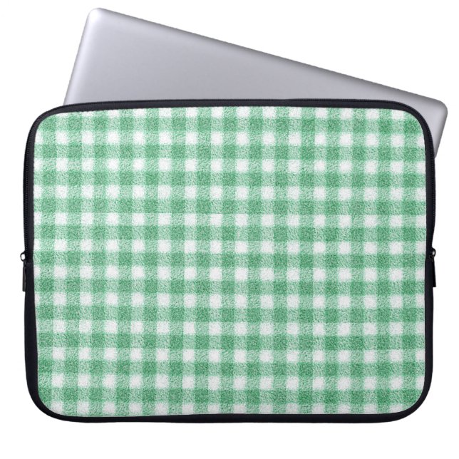 Housse Pour Ordinateur Portable Gingham vert menthe  (Devant)