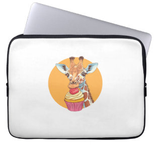Housse Pour Ordinateur Portable Girafe avec Cupcake