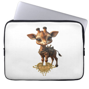 Housse Pour Ordinateur Portable Girafe bébé en steampunk-dessin de style classique