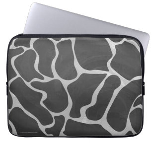 Housse Pour Ordinateur Portable Girafe Imprimé Noir et Gris Clair