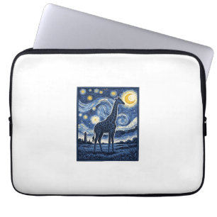 Housse Pour Ordinateur Portable Girafe Nuit Étoilée Vintage