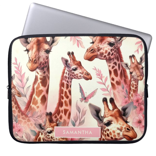 Housse Pour Ordinateur Portable Giraffe à l'aquarelle (Devant)