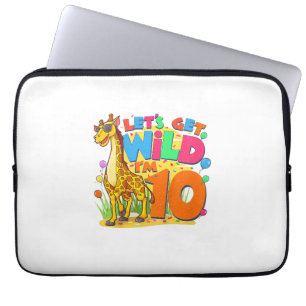 Housse Pour Ordinateur Portable Giraffe Enfants Fête d'anniversaire 10 ans Garçon