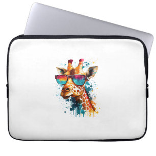 Housse Pour Ordinateur Portable Giraffe Lunettes de soleil Vintage drôle Animal af