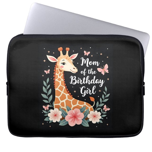 Housse Pour Ordinateur Portable Giraffe Maman de l'Anniversaire fille jumelée fami (Devant)