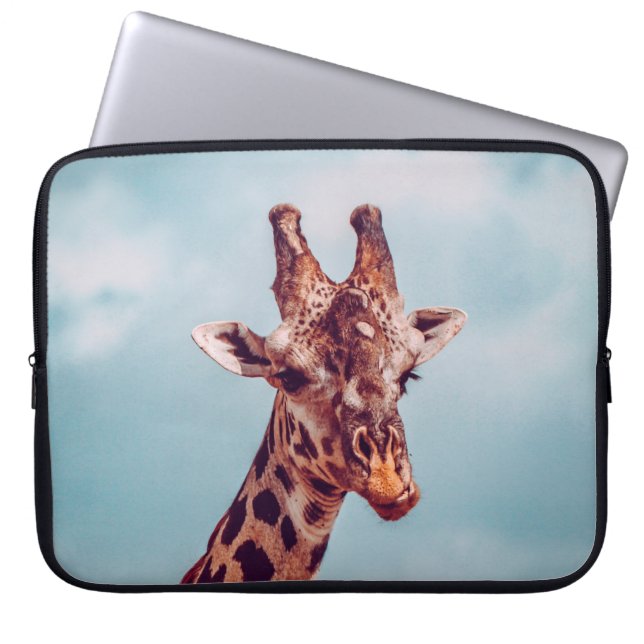 HOUSSE POUR ORDINATEUR PORTABLE GIRAFFE PORTRAIT (Devant)