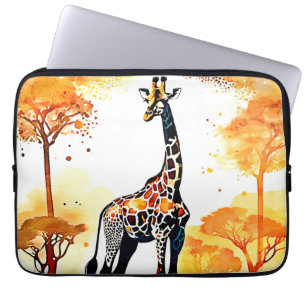 Housse Pour Ordinateur Portable Giraffe Savannah Art