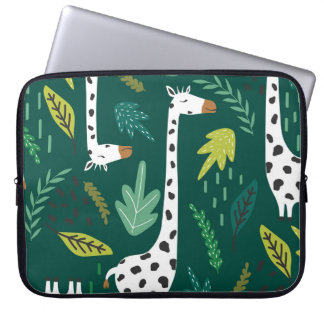 Housse Pour Ordinateur Portable Giraffes colorées : Motif animal décoratif.