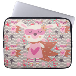 Housse Pour Ordinateur Portable Girl Superhero Bunny