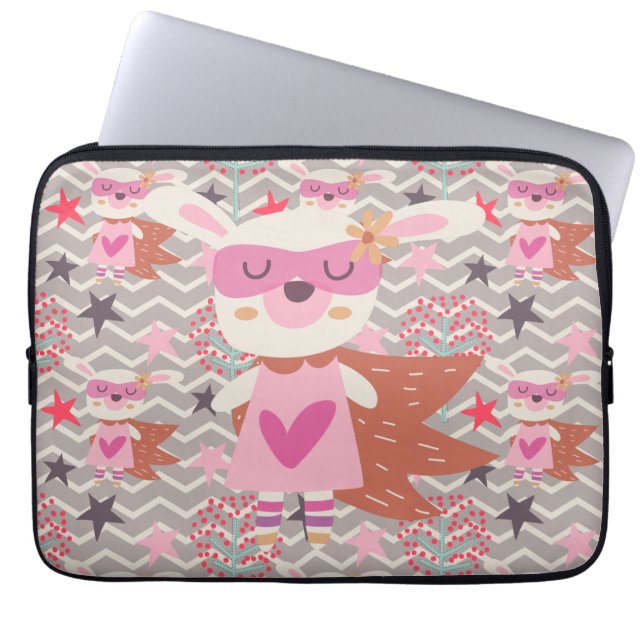 Housse Pour Ordinateur Portable Girl Superhero Bunny (Devant)