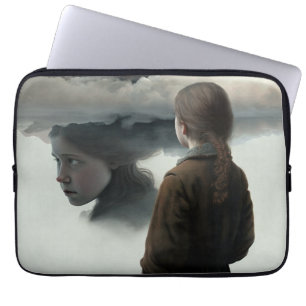 Housse Pour Ordinateur Portable Girl with clouds
