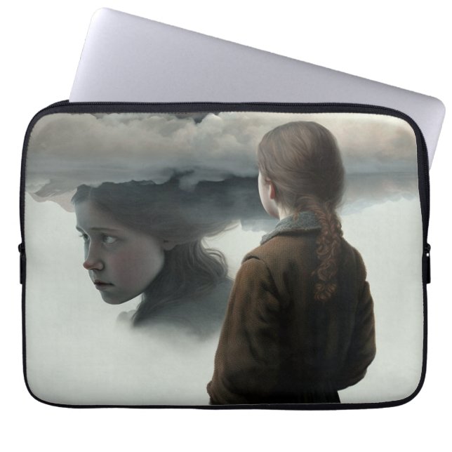 Housse Pour Ordinateur Portable Girl with clouds (Devant)