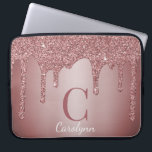 Housse Pour Ordinateur Portable Girly Rose Gold Sparkle Glitter Drips monogram<br><div class="desc">Girly Rose Gold Sparkle Parties scintillant Drips Monogram manche portable avec nos gouttes de fausse parties scintillant tendance en or rose/rose. Conçu par Cèdre et String. Pour personnaliser davantage, cliquez sur le lien "customiser plus loin" et utilisez l'outil de conception pour modifier la conception. Si vous avez besoin d'aide ou...</div>