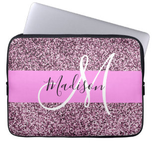Housse Pour Ordinateur Portable Glam Pink & Violet Parties scintillant étincelles 