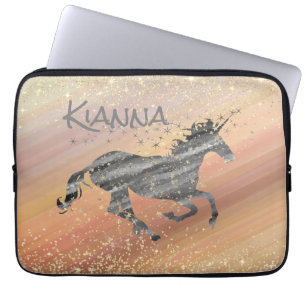 Housse Pour Ordinateur Portable Glittery Starry Unicorn