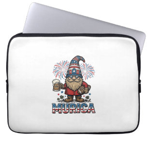 Housse Pour Ordinateur Portable Gnome Patriotique Murica Design de T-shirt Vintage