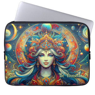 Housse Pour Ordinateur Portable Goddess Head flow turquoise Cheveux Avril -