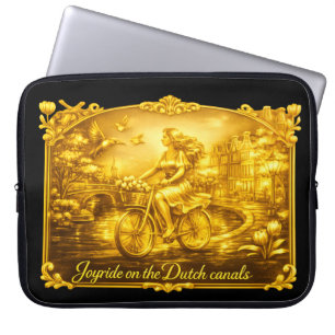 Housse Pour Ordinateur Portable GoldAmsterdam Abstrait Romantique Vintage StreetRi