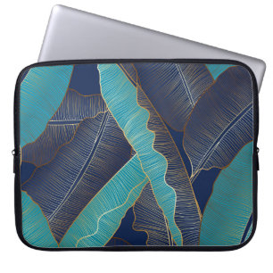 Housse Pour Ordinateur Portable Golden Banana Leaf : Motif de luxe.