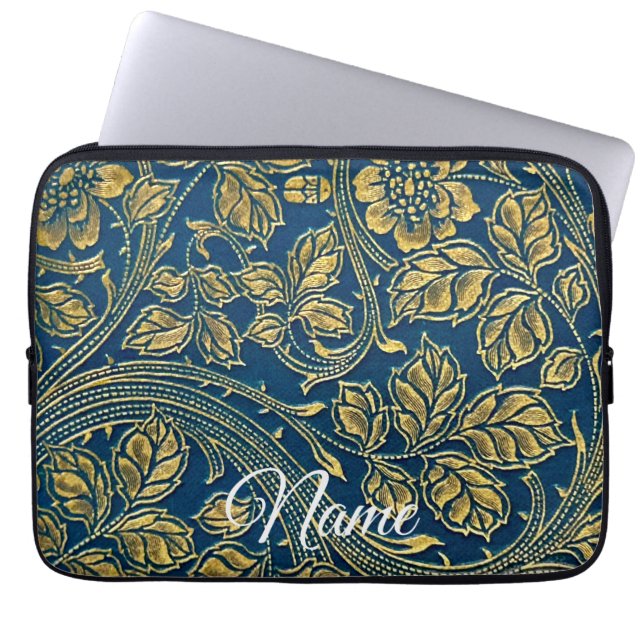 Housse Pour Ordinateur Portable Golden Blue Elegance (Devant)